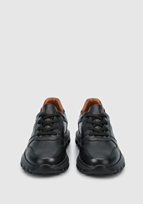 Eclipse Siyah Deri Erkek Sneaker