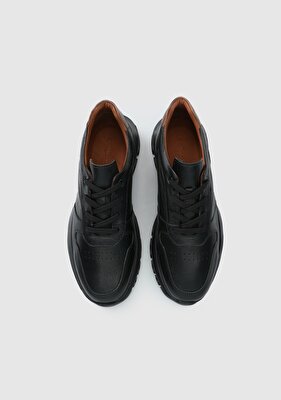 Eclipse Siyah Deri Erkek Sneaker
