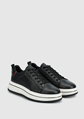 Provoq Siyah Deri Erkek Sneaker