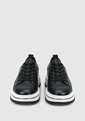 Provoq Siyah Deri Erkek Sneaker