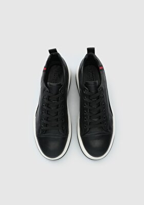 Provoq Siyah Deri Erkek Sneaker