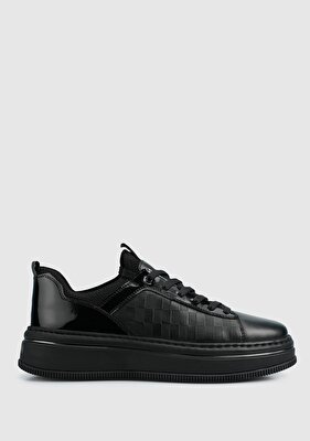 Provoq Siyah Deri Erkek Sneaker