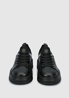 Provoq Siyah Deri Erkek Sneaker