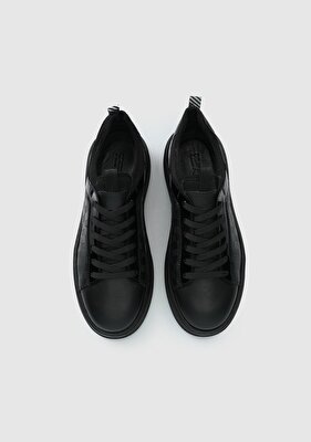 Provoq Siyah Deri Erkek Sneaker