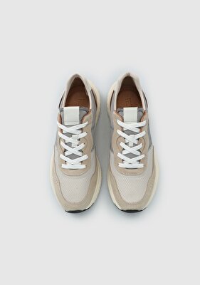 Provoq Bej Deri Erkek Sneaker