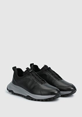 Provoq Siyah Deri Erkek Sneaker