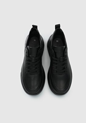 Provoq Siyah Deri Erkek Sneaker