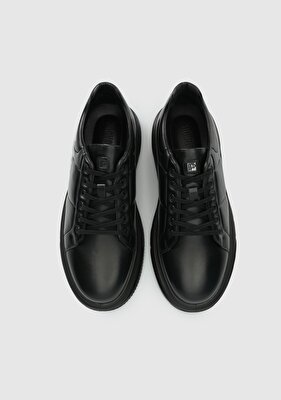Provoq Siyah Deri Erkek Sneaker