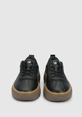 Provoq Siyah Deri Kadın Sneaker