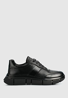 Provoq Siyah Deri Erkek Sneaker