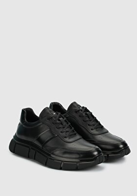 Provoq Siyah Deri Erkek Sneaker