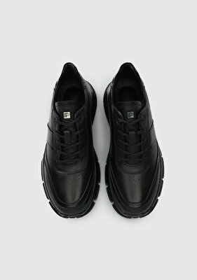 Provoq Siyah Deri Erkek Sneaker