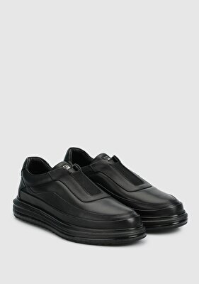 Provoq Siyah Deri Erkek Sneaker