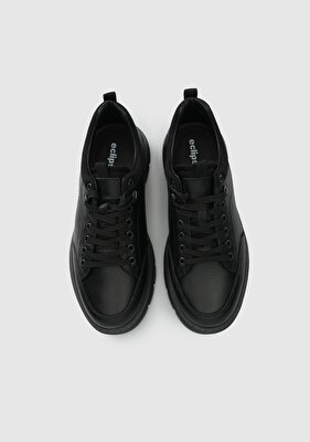 Eclipse Siyah Deri Erkek Sneaker