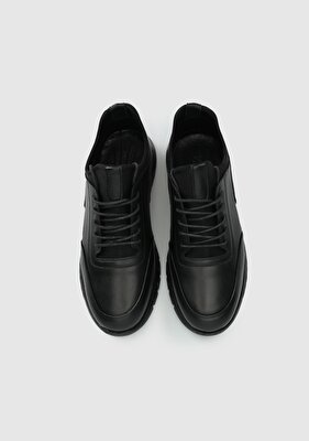 Provoq Siyah Deri Erkek Ayakkabı