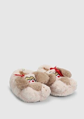 Twigy Bej Kız Çocuk Ev Terliği