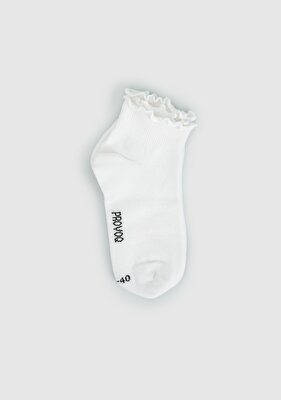 Provoq Beyaz  Provoq PP01 Fırfırlı Beyaz