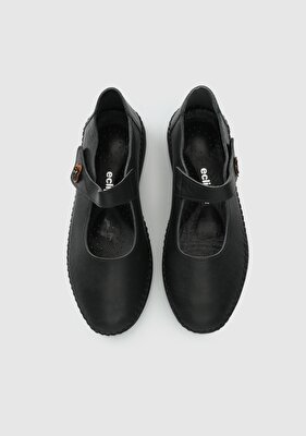 Eclipse Siyah Deri Kadın Ayakkabı