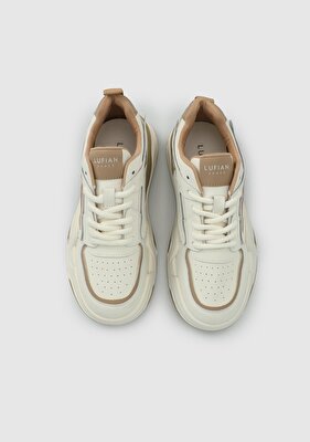 LUFİAN Bej Deri Kadın Sneaker