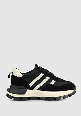 LUFİAN Siyah Deri Kadın Sneaker