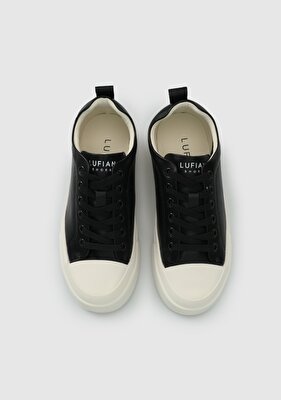 LUFİAN Siyah Deri Kadın Sneaker