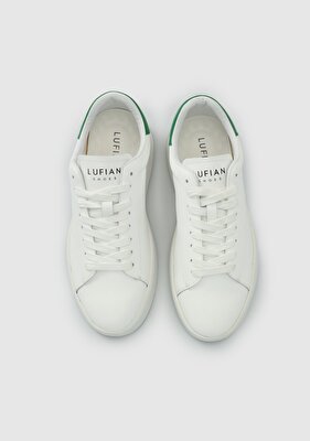 LUFİAN Beyaz-Yesil Deri Erkek Sneaker