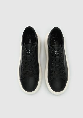 LUFİAN Siyah Deri Erkek Sneaker