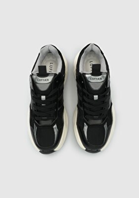 LUFİAN Siyah Deri Erkek Sneaker