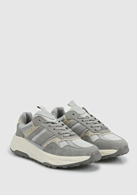 LUFİAN Gri Deri Erkek Sneaker