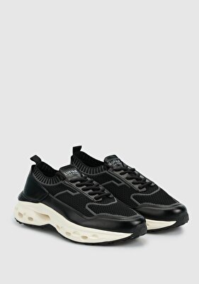 LUFİAN Siyah Deri Erkek Sneaker