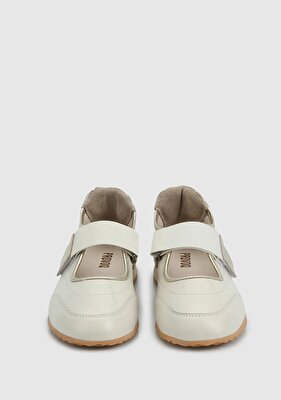 Provoq Ekru Deri Kadın Sneaker
