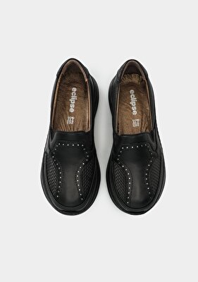 Eclipse Siyah Deri Kadın Ayakkabı