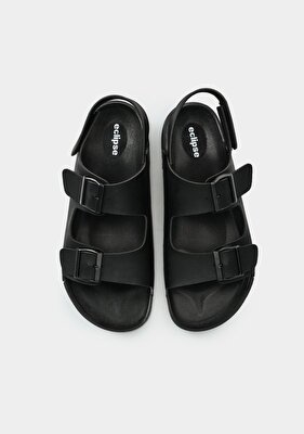 Eclipse Siyah Erkek Düz Sandalet