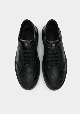 Provoq Siyah Deri Erkek Ayakkabı