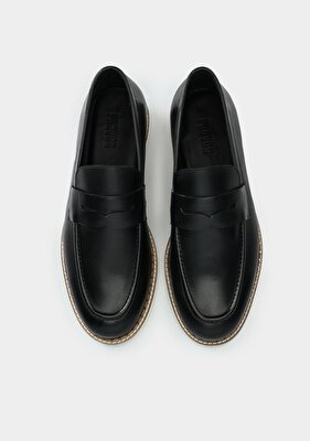 Provoq Siyah Deri Erkek Ayakkabı