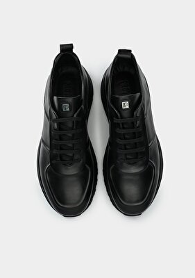 Provoq Siyah Deri Erkek Sneaker