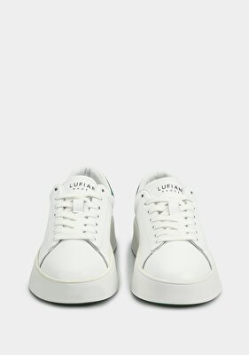 LUFIAN Beyaz-Yesil Deri Kadın Sneaker