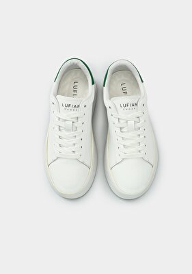 LUFIAN Beyaz-Yesil Deri Kadın Sneaker