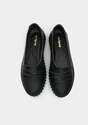 Eclipse Siyah Deri Kadın Ayakkabı