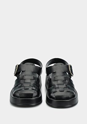 Provoq Siyah Kadın Düz Sandalet