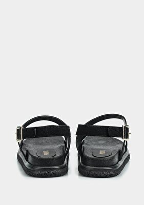 Provoq Siyah Kadın Düz Sandalet