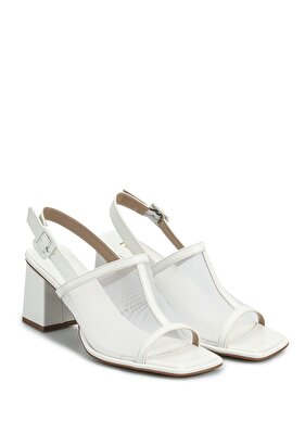 Provoq Beyaz Kadın Topuklu Sandalet