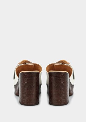 Provoq Ekru Deri Kadın Terlik