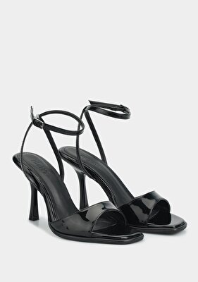 Provoq Siyah Kadın Topuklu Sandalet