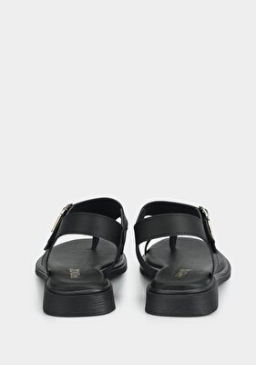 Provoq Siyah Kadın Düz Sandalet