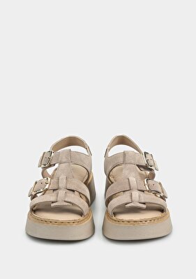 Provoq Kum Deri Kadın Düz Sandalet