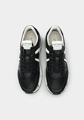 LUFIAN Rex Siyah Deri Erkek Sneaker