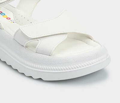 Kiddo Beyaz Kız Çocuk Düz Sandalet