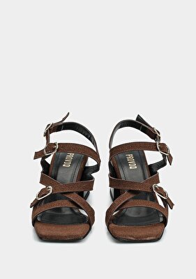 Provoq Kahve Kadın Topuklu Sandalet