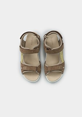 Legero Bej Deri Kadın Düz Sandalet